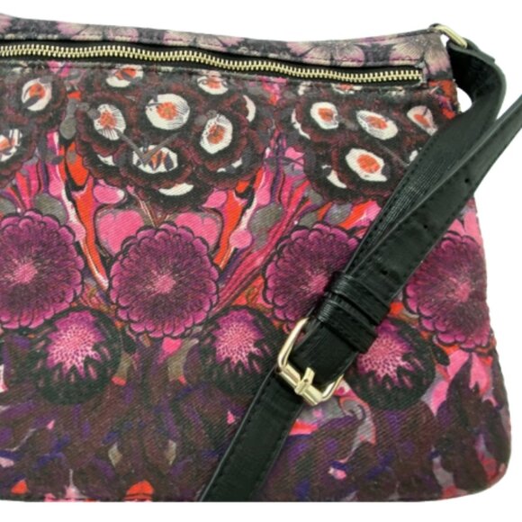 DESIGUAL Floral Pink Purple Black Faux Leather Crossbody Bag - Picture 5 of 15
